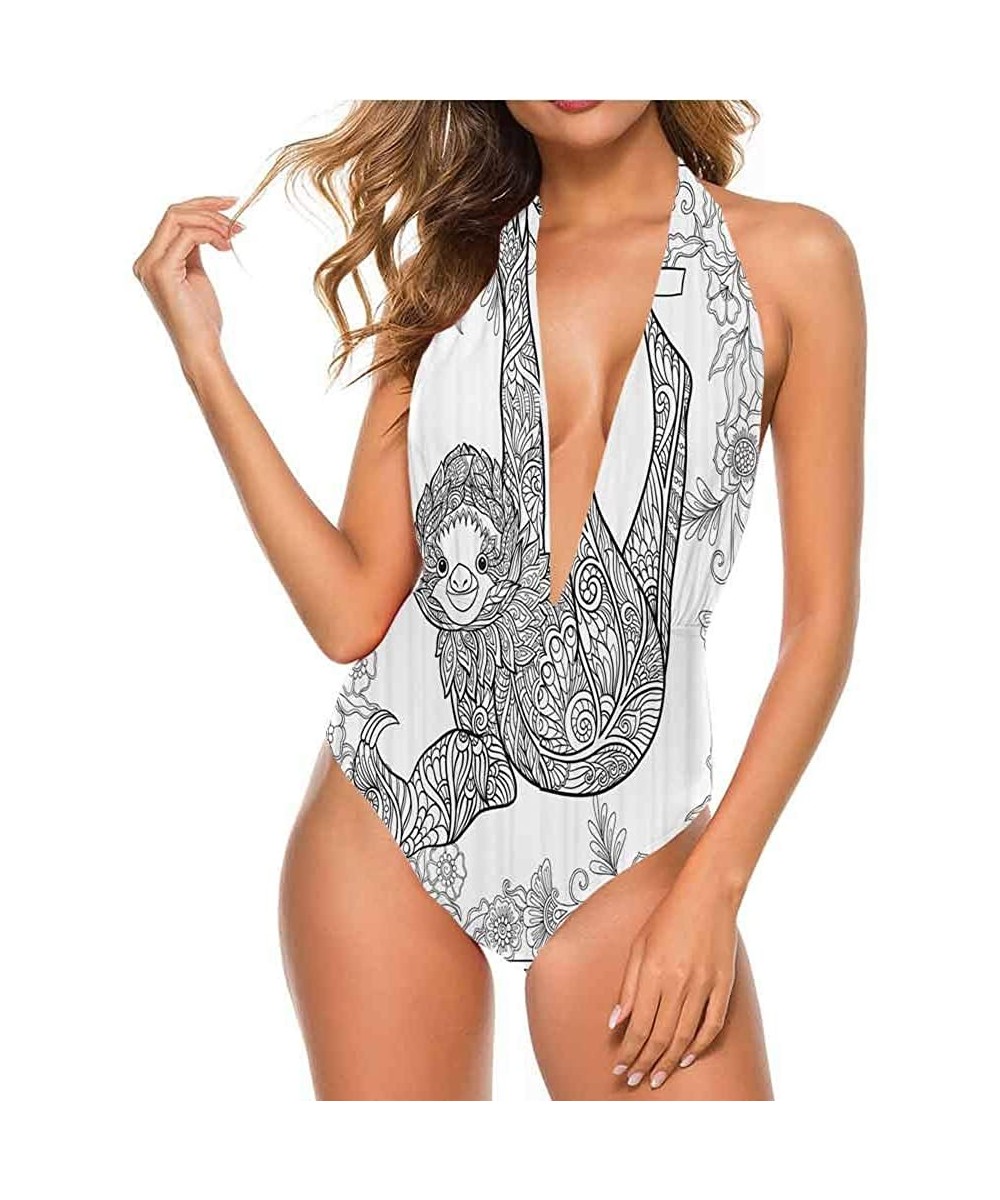 Cover-Ups Swimwear Bikinis Outline Drawing Jungle and Fully Functional - Multi 01 - C119CAQ92DC