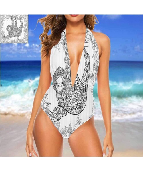 Cover-Ups Swimwear Bikinis Outline Drawing Jungle and Fully Functional - Multi 01 - C119CAQ92DC