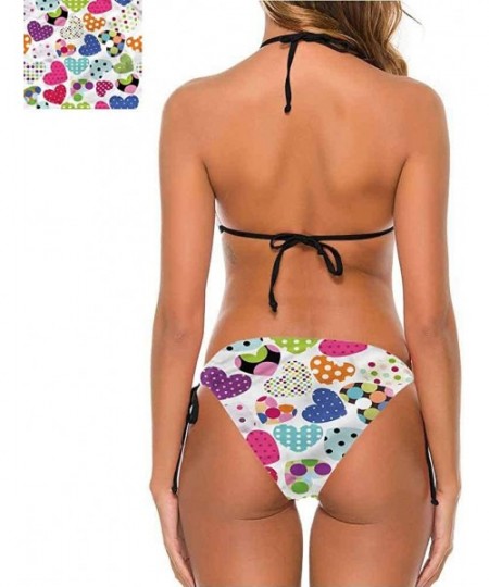 Bottoms Bikini Swimsuit Set Hearts- Kawaii Doodle Skulls Bones Nice- Comfortable Fabric - Multi 09-two-piece Swimsuit - CP19E...