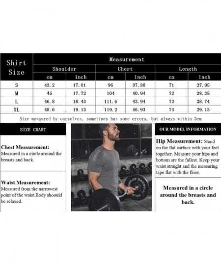 Rash Guards Men's Short Sleeve Shirt Quick Dry T-Shirt Running Workout Shirts - Dark Blue - C9194A3GLRL