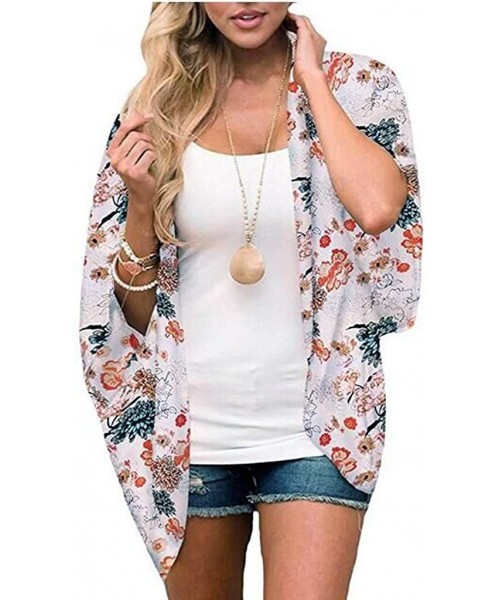 Cover-Ups Women's Kimonos Cardigan Boho Summer Casual Long Outwear Shawl Blouses Beach Swimwear Cover Ups Tops for Women - Z0...