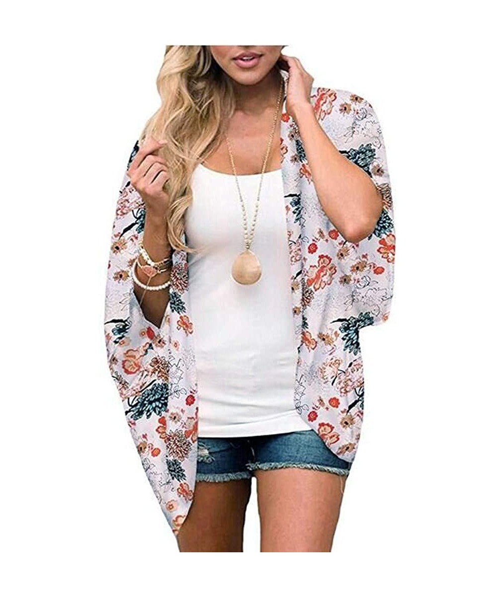 Cover-Ups Women's Kimonos Cardigan Boho Summer Casual Long Outwear Shawl Blouses Beach Swimwear Cover Ups Tops for Women - Z0...