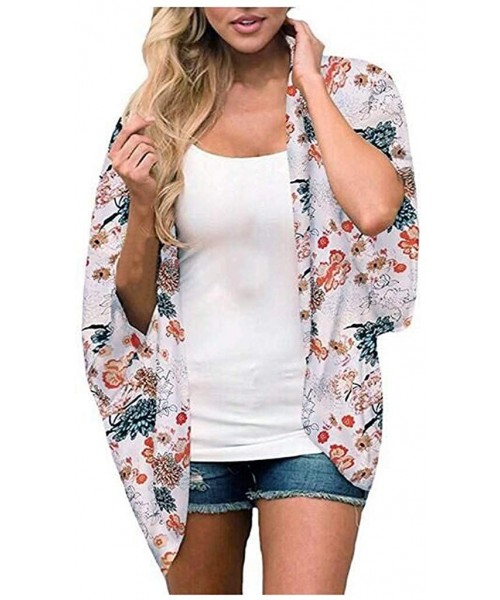 Cover-Ups Women's Kimonos Cardigan Boho Summer Casual Long Outwear Shawl Blouses Beach Swimwear Cover Ups Tops for Women - Z0...