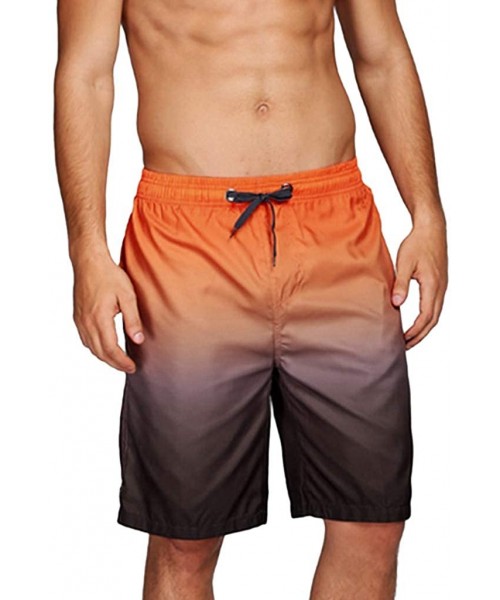 Board Shorts Mens Fashion Gradation Color Outdoor Beach Drawstring Shorts Casual Relaxed Fit Swim Trunks Water Athletic Pants...