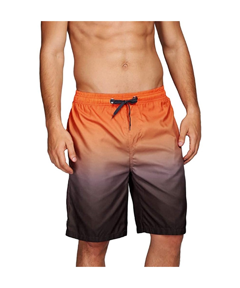 Board Shorts Mens Fashion Gradation Color Outdoor Beach Drawstring Shorts Casual Relaxed Fit Swim Trunks Water Athletic Pants...