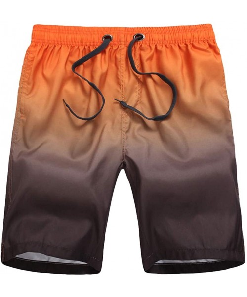 Board Shorts Mens Fashion Gradation Color Outdoor Beach Drawstring Shorts Casual Relaxed Fit Swim Trunks Water Athletic Pants...