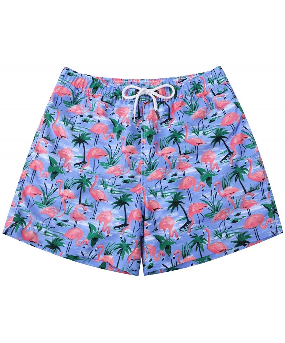 Trunks Mens Swimwear Flamingo Boardshort-Many and Various Prints Shorts-Swim Trunks with Mesh Lining and Pockets - 5 Flamingo...