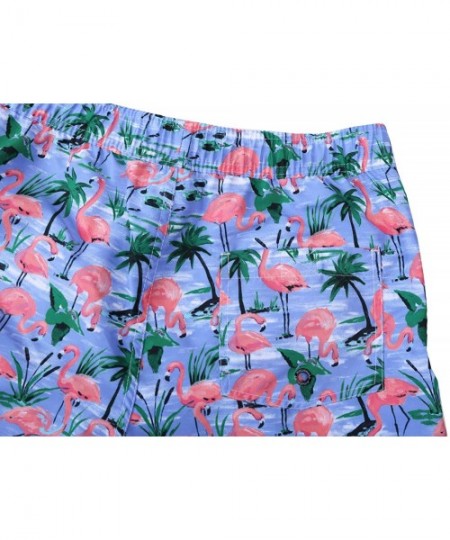 Trunks Mens Swimwear Flamingo Boardshort-Many and Various Prints Shorts-Swim Trunks with Mesh Lining and Pockets - 5 Flamingo...