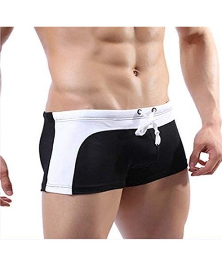 Briefs Mens Swim Brief Trunks Square Leg Boxer Swimwear Shorts Quick Dry Swim Briefs Nylon Swimming Trunks Surf Board for Men...