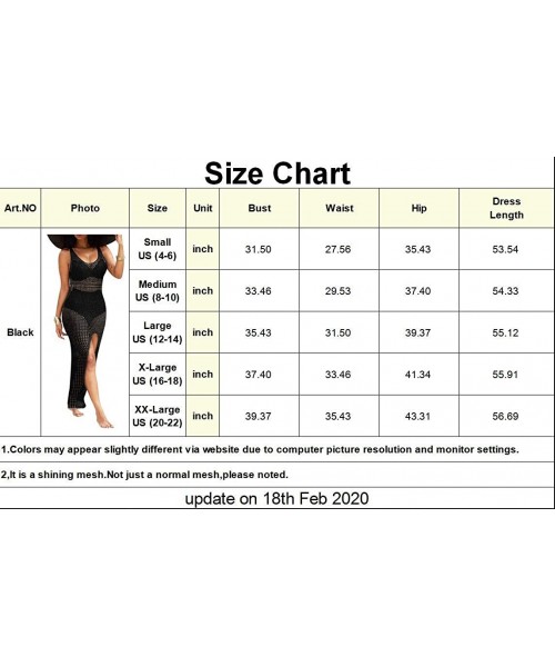 Cover-Ups Women's Sexy Swimsuit Cover Ups Casual See Through Sheer Long Maxi Dresses for Swimwear Plus Size - Black-1 - C419E...