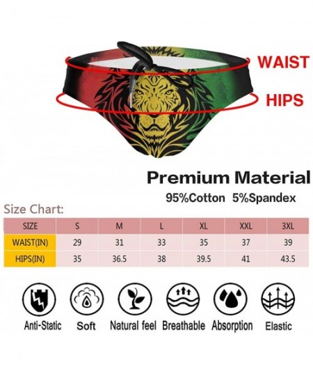 Briefs Men Boys Tie Rope Swim Briefs Triangle Bikini Swimwear - Rasta Lion Black - C91976QG44K