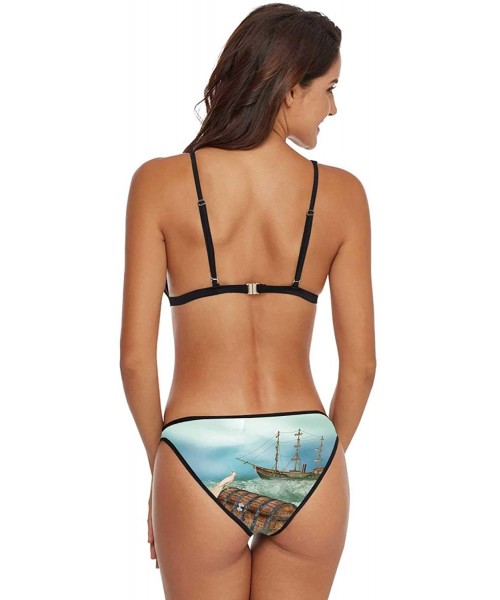 Sets Giant Trees and a Hiking Path in Redwood Forest-Women's Bikini Set V NeckUp Two Piece Swimsuits - Multi 33 - CJ199HZCZG2