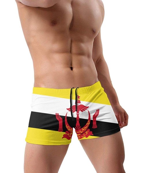 Briefs Men's Swimwear Briefs Swim Trunk Flag of Puerto Rico Sexy Soft Triangle Thong Bikini Swimsuit - Brunei Flag 23 - CF19C...