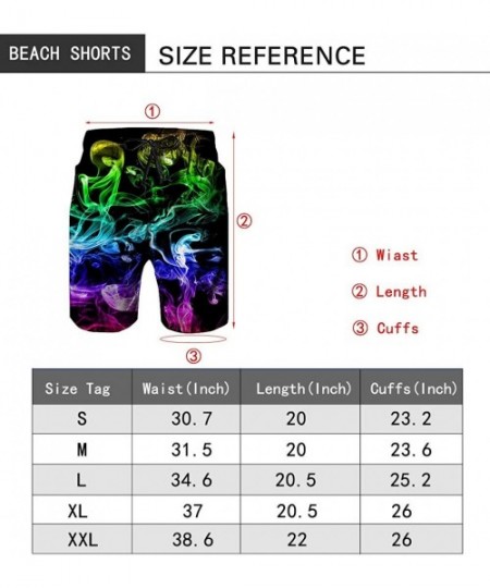 Trunks Mens Summer Swim Trunks 3D Graphic Quick Dry Funny Beach Board Shorts with Mesh Lining - A-rainbow - C418NW7399Q