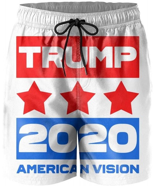 Board Shorts Trump-2020-red-and-blue- Man Swim Shorts Stretch Board Swim Trunks - White-70 - CG18UGRQOLG