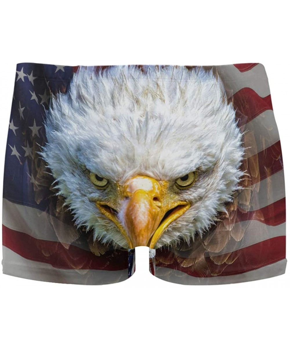 Briefs Mens American Flag Angry Glede Funny Swim Shorts Boxer Brief Drawstring Square Leg Swimsuit Quick Drying S-3XL - CR18T...