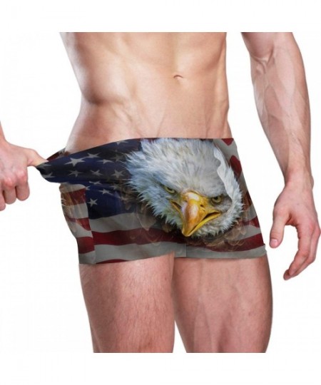 Briefs Mens American Flag Angry Glede Funny Swim Shorts Boxer Brief Drawstring Square Leg Swimsuit Quick Drying S-3XL - CR18T...