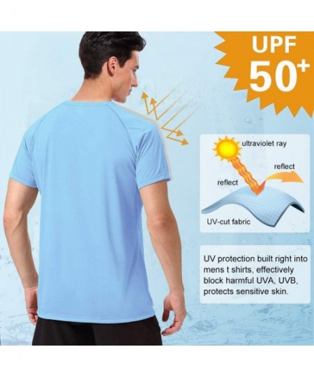 Rash Guards Men's UPF 50+ UV Sun Protection T Shirts- Quick Dry Short Sleeve Swim Shirt Athletic Tee Rash Guard Workout Sport...