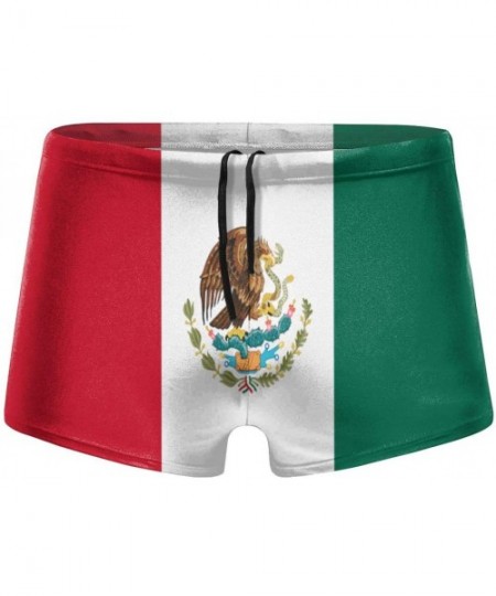 Briefs Flag of Mexico Men Swimwear Bikini Swim Brief Board Shorts Surf Boxer Trunks Swimsuits - Black - CX18XO2T25I