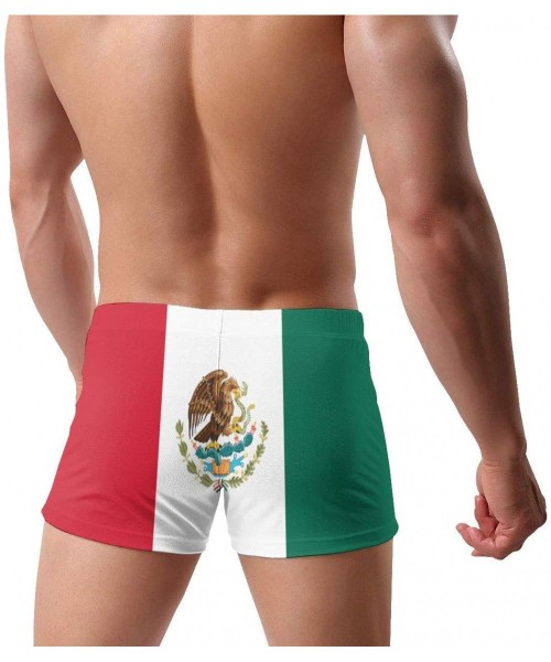 Briefs Flag of Mexico Men Swimwear Bikini Swim Brief Board Shorts Surf Boxer Trunks Swimsuits - Black - CX18XO2T25I