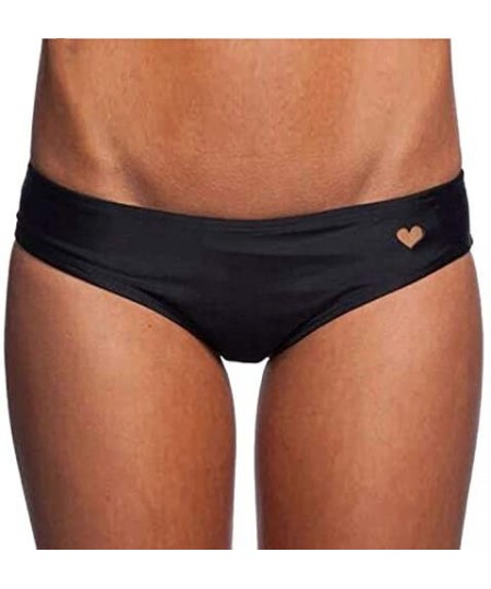 Tankinis Womens Cheeky Brazilian Bikini Bottom - Black - CT196T8QWET