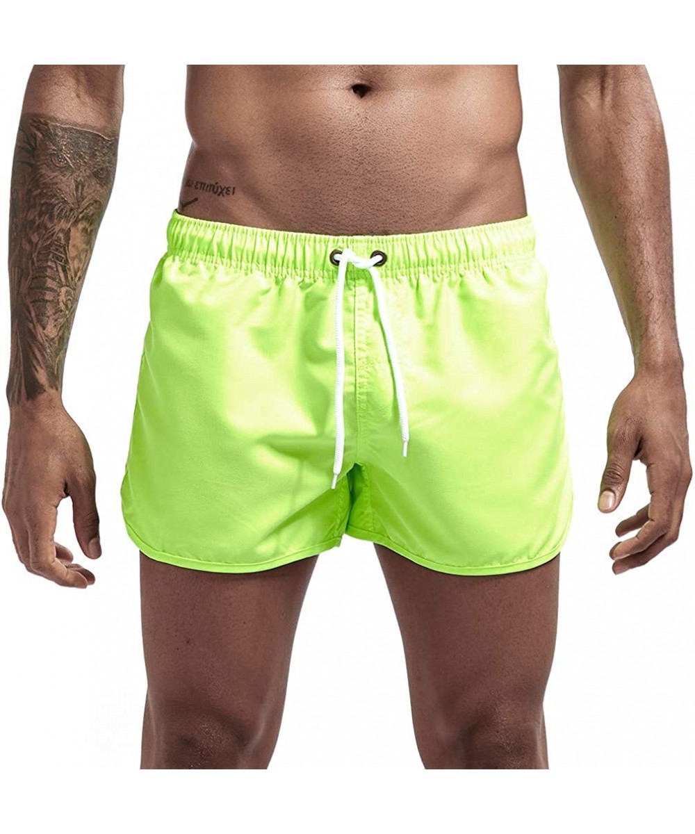 Racing Men's Spring and Summer Splicing Swimming Trousers and Beach Surfing Shorts - Green - CS18UMLSZLY