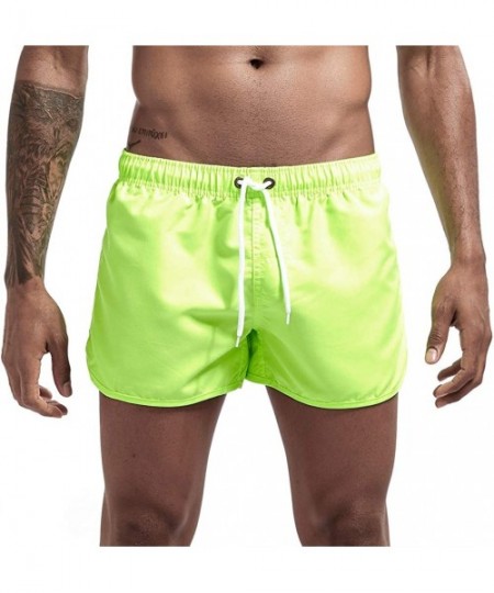 Racing Men's Spring and Summer Splicing Swimming Trousers and Beach Surfing Shorts - Green - CS18UMLSZLY