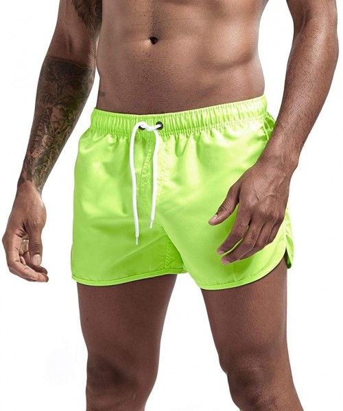 Racing Men's Spring and Summer Splicing Swimming Trousers and Beach Surfing Shorts - Green - CS18UMLSZLY