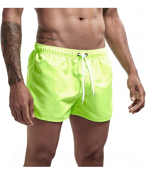 Racing Men's Spring and Summer Splicing Swimming Trousers and Beach Surfing Shorts - Green - CS18UMLSZLY