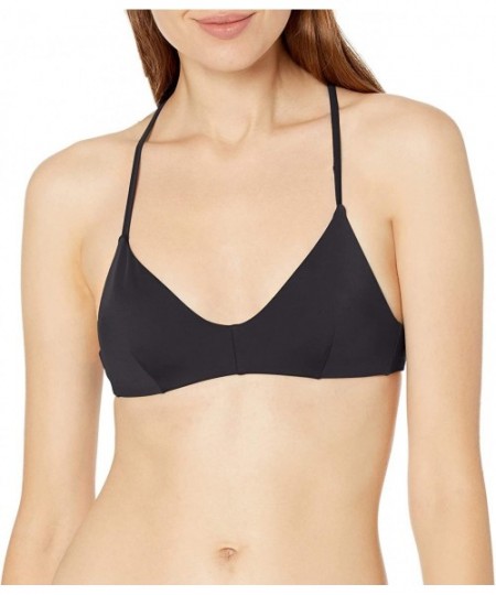 Tops Women's Solid Crossback Bikini Top - Black - C318YUAE86L