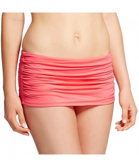 Tankinis Mossimo Women's Shirred Skirt Bikini Bottom - Coral Island - CA17AZK2T4U