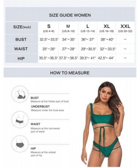 Sets Women Sexy Bikini Swimwear Two Piece Swimsuit Strappy Bikini Set Triangle Bathing Suits - Dark Green - C118QQ2NQ92