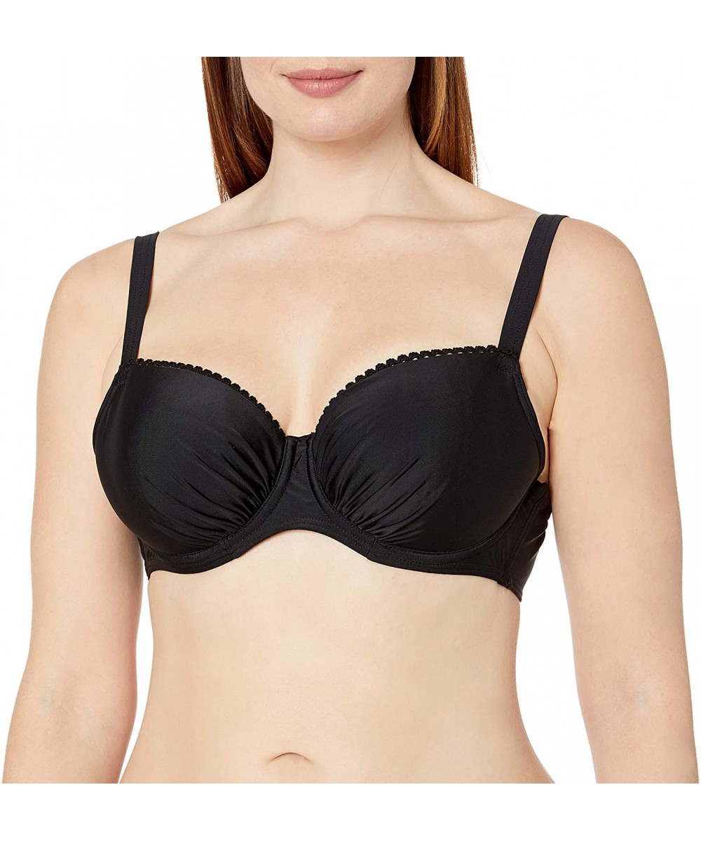 Tops Women's Jetty Padded Balcony Bikini Top - Black - CD12JYZUDGT