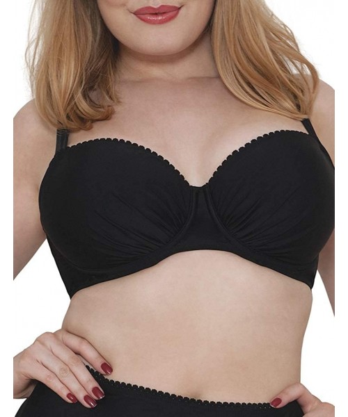 Tops Women's Jetty Padded Balcony Bikini Top - Black - CD12JYZUDGT