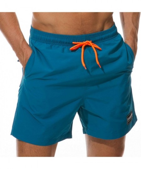 Board Shorts Men's Swim Trunks - A -Peacock Blue - CQ18QQ6X6TQ