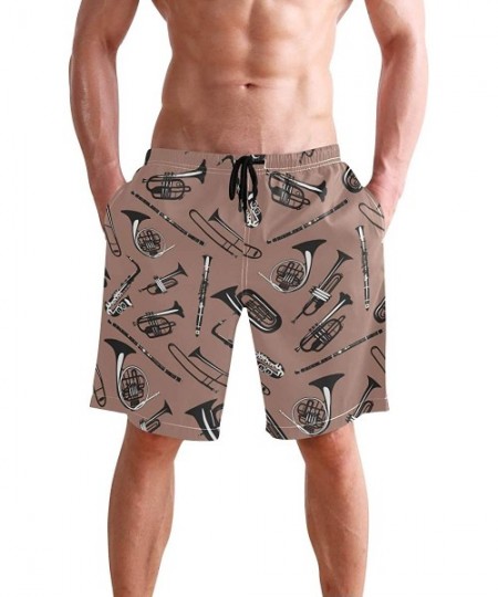 Racing Mens Swim Trunks Anchors Starfish Beach Board Shorts - French Horn Trumpet Trombone - CF18NX5NDZL