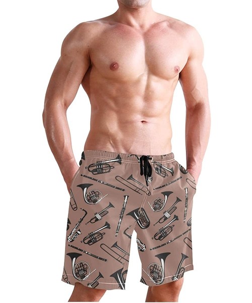 Racing Mens Swim Trunks Anchors Starfish Beach Board Shorts - French Horn Trumpet Trombone - CF18NX5NDZL