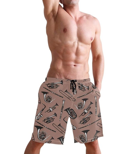 Racing Mens Swim Trunks Anchors Starfish Beach Board Shorts - French Horn Trumpet Trombone - CF18NX5NDZL