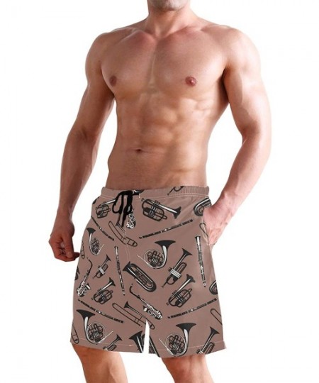 Racing Mens Swim Trunks Anchors Starfish Beach Board Shorts - French Horn Trumpet Trombone - CF18NX5NDZL