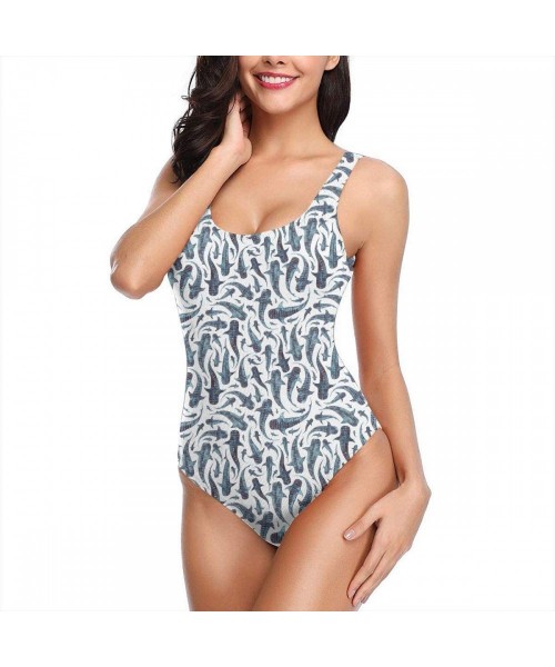 One-Pieces Whale Shark Women's Sexy One Piece Swimsuits Fashion Monokini Swimsuit White - CN18SYSYI0Q