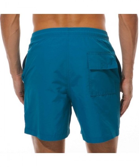 Board Shorts Men's Swim Trunks - A -Peacock Blue - CQ18QQ6X6TQ