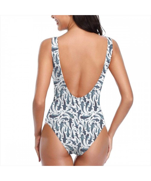 One-Pieces Whale Shark Women's Sexy One Piece Swimsuits Fashion Monokini Swimsuit White - CN18SYSYI0Q