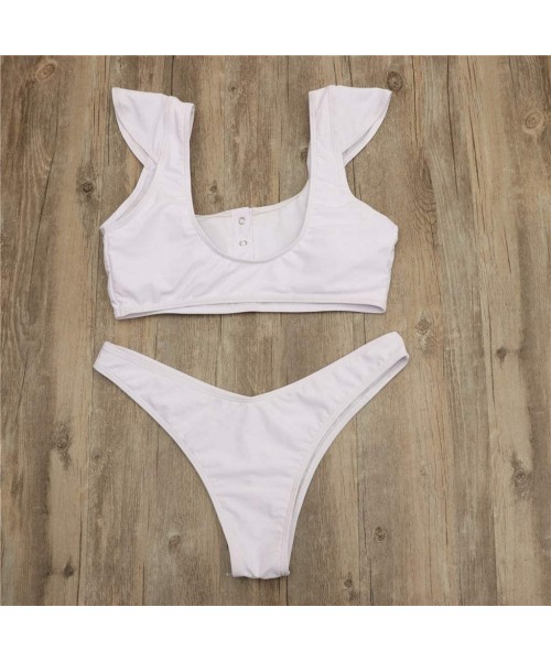 Sets Women Bandeau Bandage Sexy Bikini Set Brazilian Swimwear Beachwear Swimsuit - White - CR18U2AYAUE