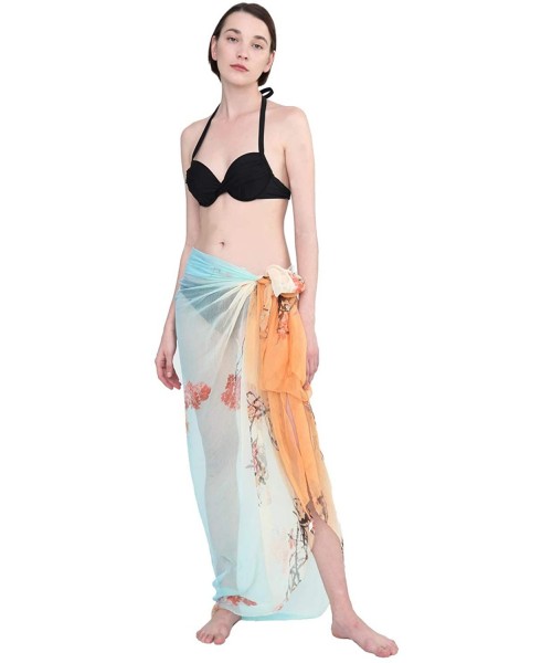 Cover-Ups Sarong Wrap Beach Cover Up Chiffon Large Oversize Scarf - 2 - CR18Q52WEUM