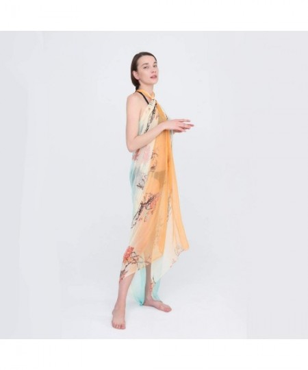 Cover-Ups Sarong Wrap Beach Cover Up Chiffon Large Oversize Scarf - 2 - CR18Q52WEUM