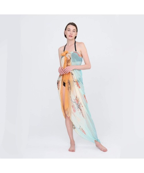 Cover-Ups Sarong Wrap Beach Cover Up Chiffon Large Oversize Scarf - 2 - CR18Q52WEUM