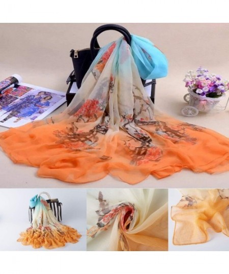 Cover-Ups Sarong Wrap Beach Cover Up Chiffon Large Oversize Scarf - 2 - CR18Q52WEUM