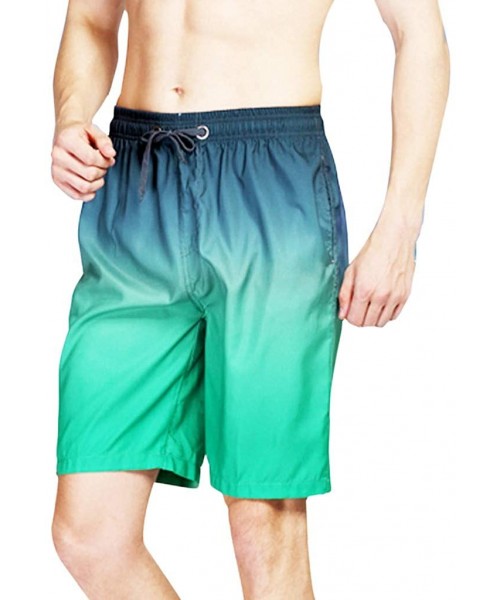 Briefs Mens Fashion Gradation Color Outdoor Beach Drawstring Shorts Casual Relaxed Fit Swim Trunks Water Athletic Pants - Blu...