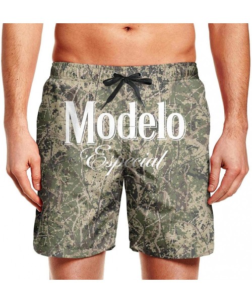 Trunks Men Shorts Modelo-Especial-Cerveza-Logo- Polyester Beach Shorts Swim - White-264 - CL19C92OKD3