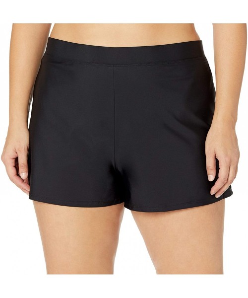 Tankinis Women's Swim Shorts with Inside Pant - Black - C318QD85QT4